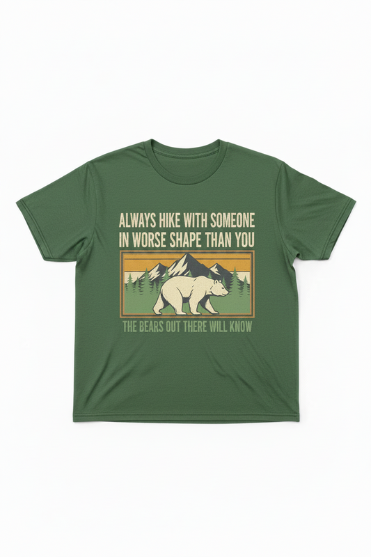 Bear Hike Tee White Background Mockup