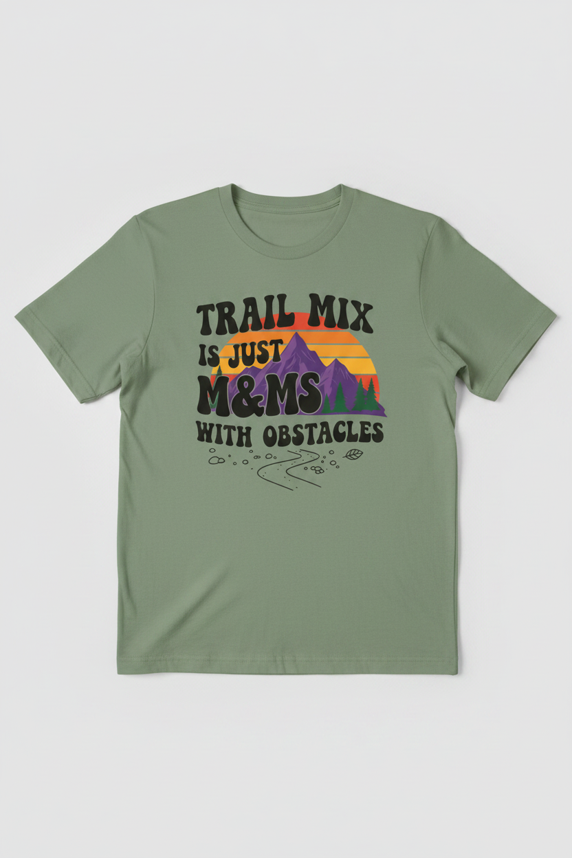 Trail Mix 2 - Sage Green Tee Mockup