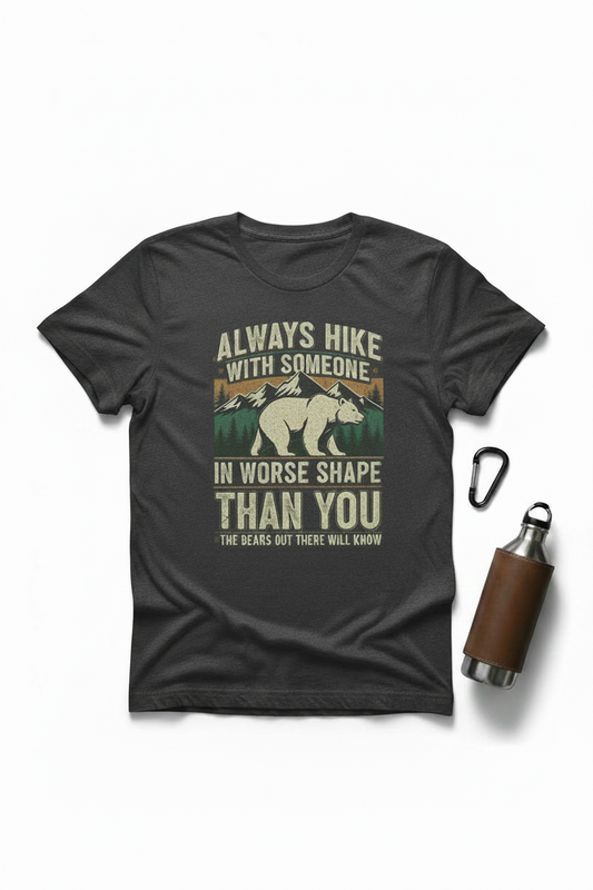 Bear Hike Tee Flat Lay Mockup
