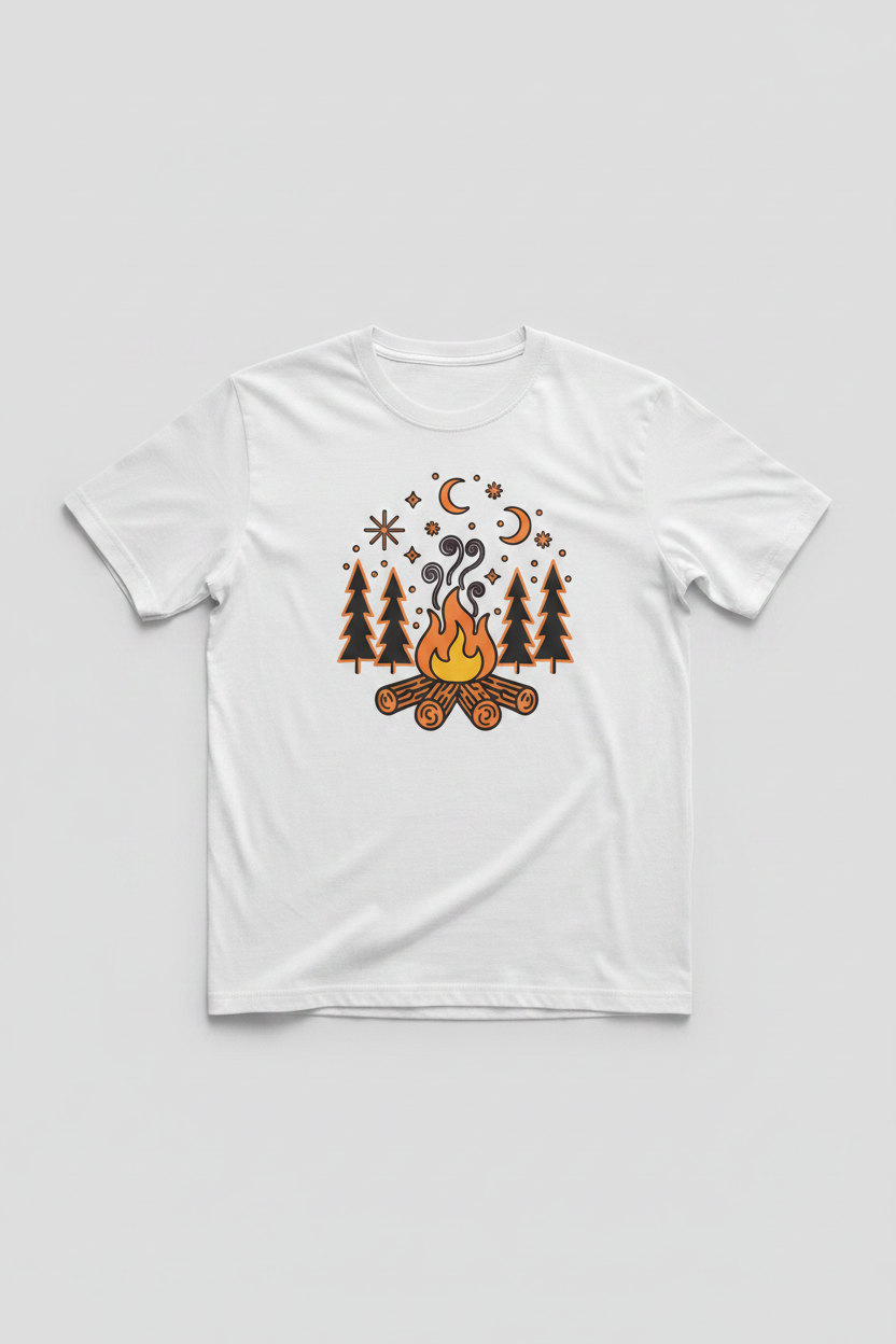 Campfire 2 - White Tee Mockup