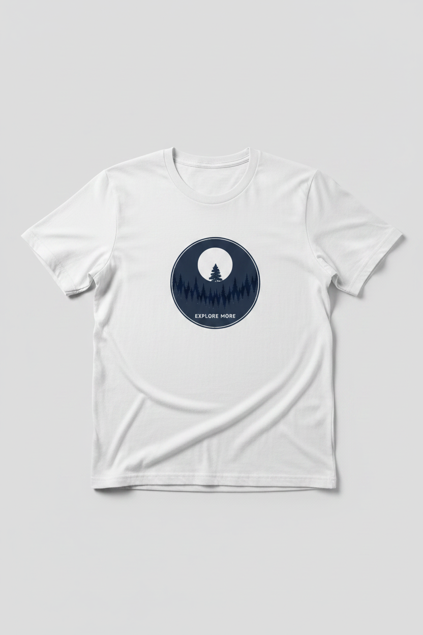 Explore More - White Tee Mockup