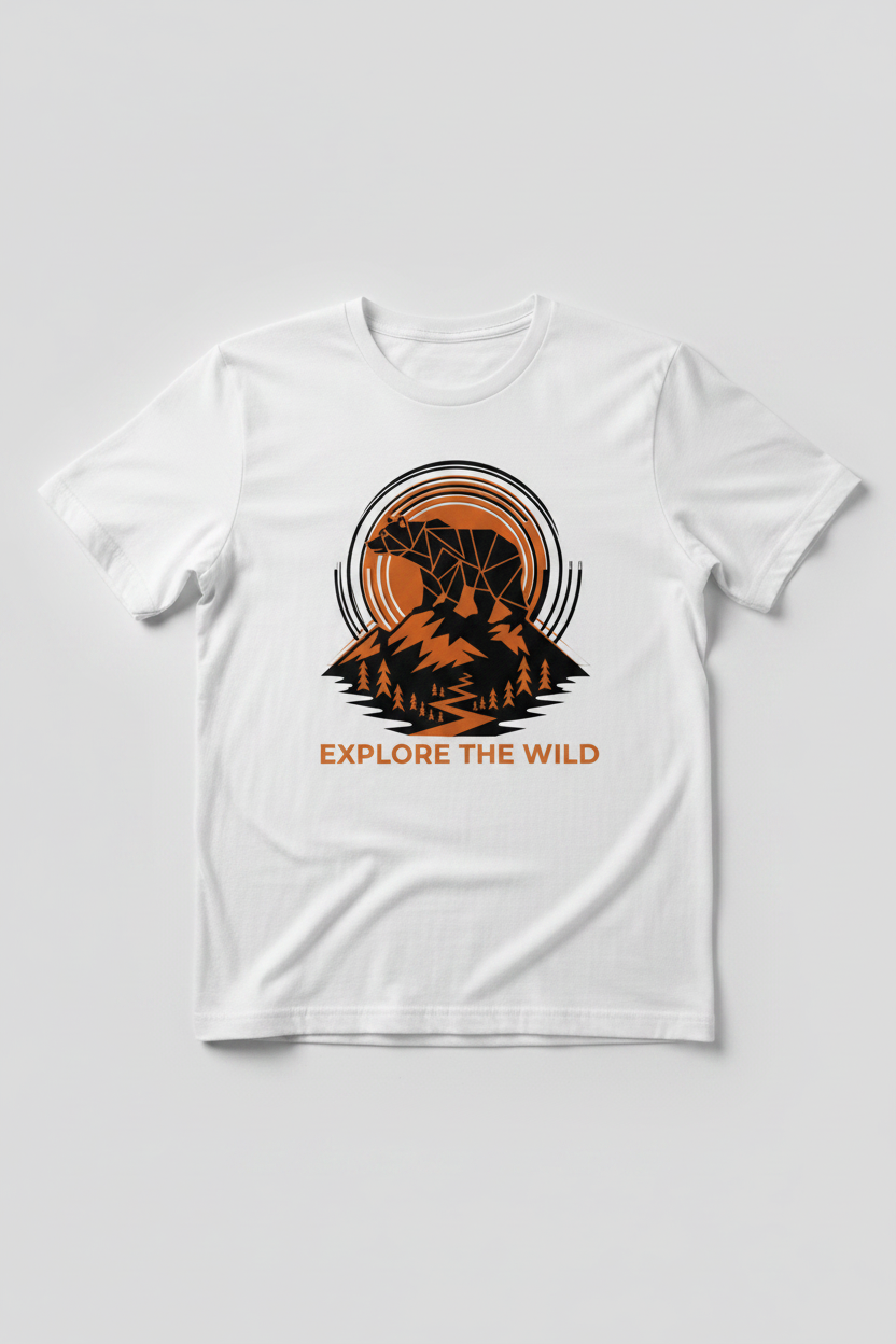 Explore The Wild - White Tee Mockup