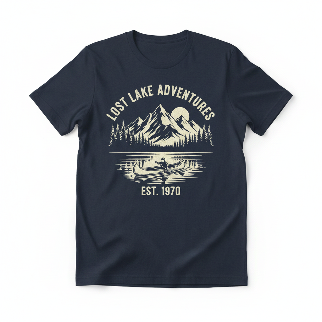 Lost Lake Adventures Tee in Navy