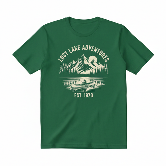 Lost Lake Adventures Tee in Forest Green