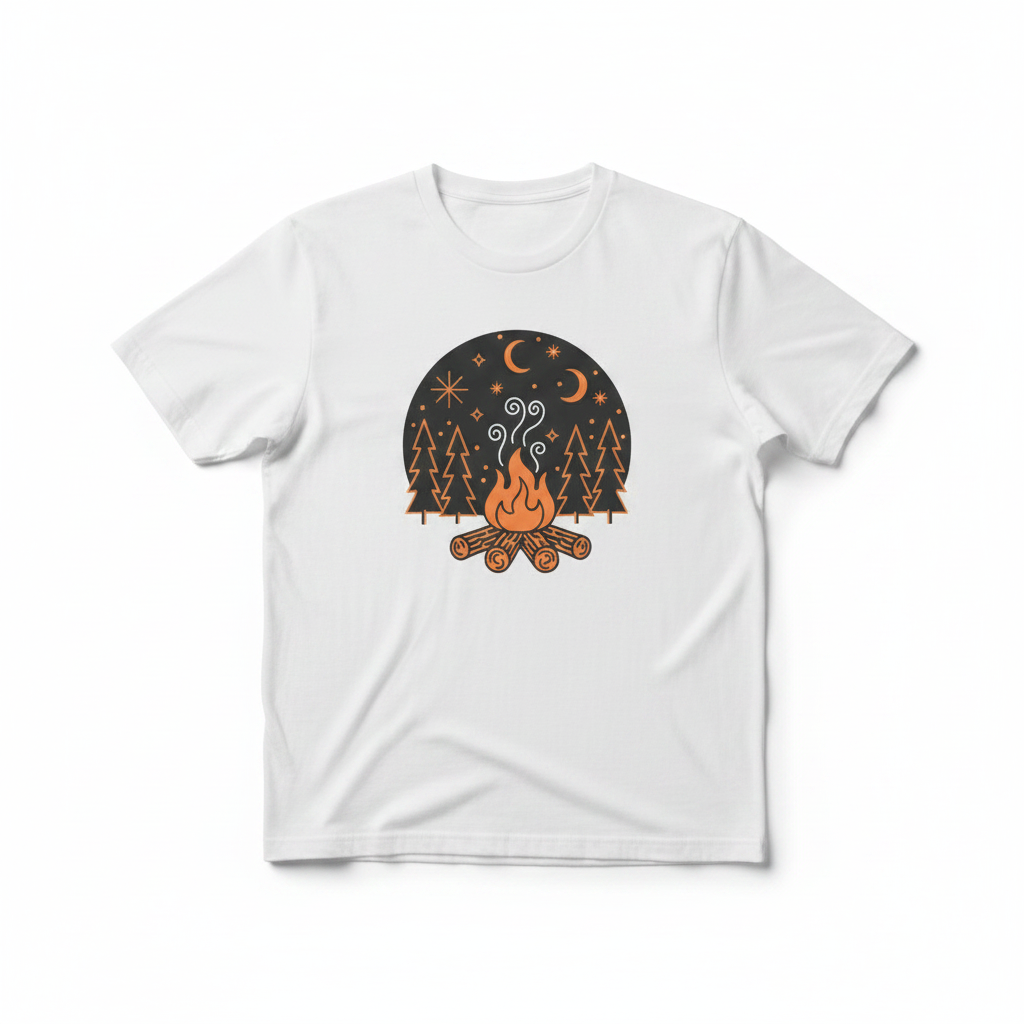 Campfire Graphic Tee in White