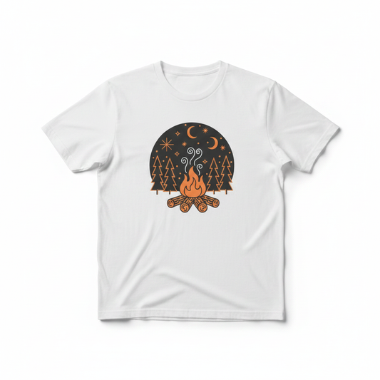 Campfire Graphic Tee in White