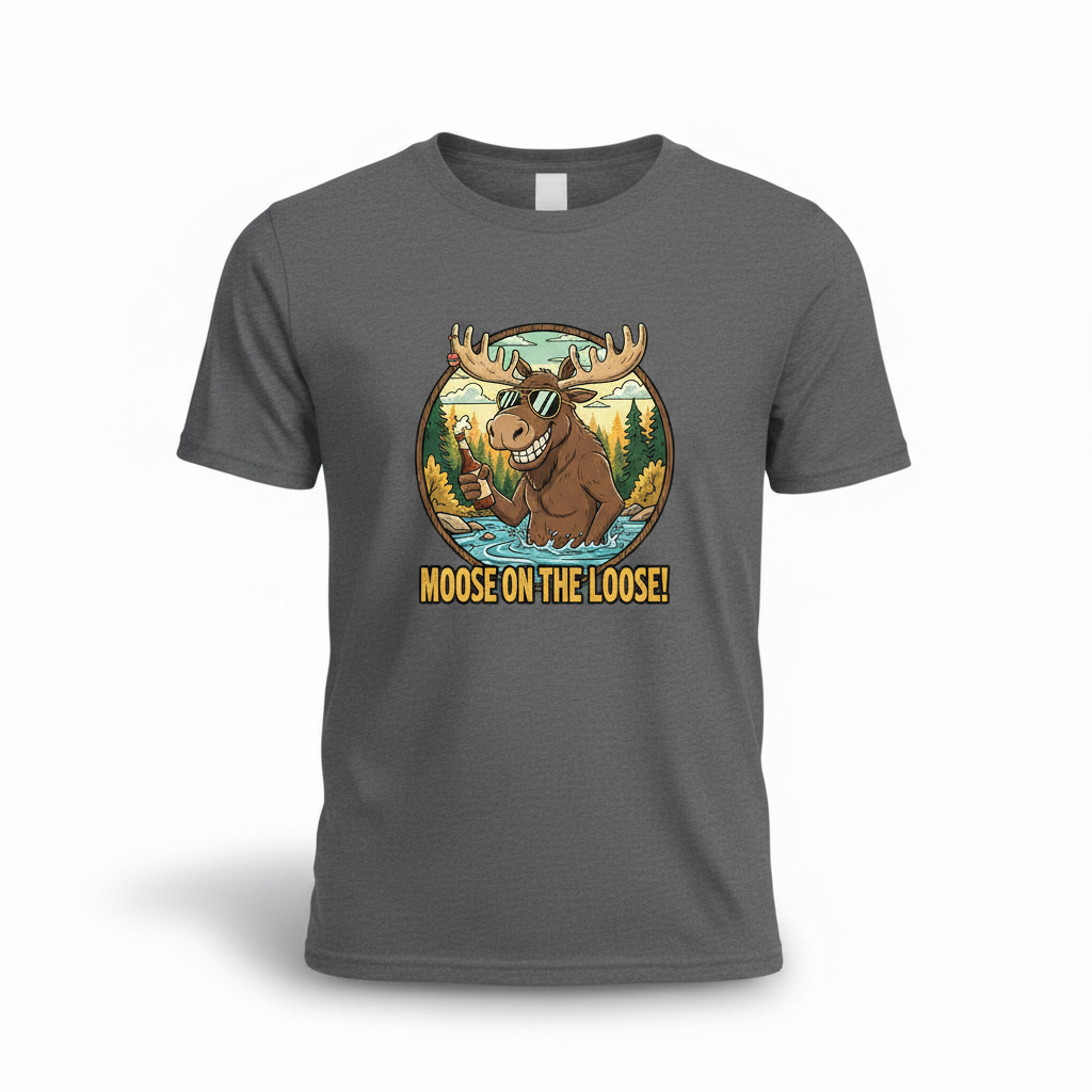 Moose Beer Graphic T-Shirt Mockup