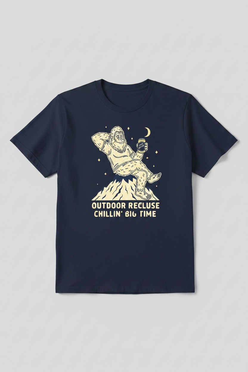 Outdoor Recluse - Navy Tee Mockup