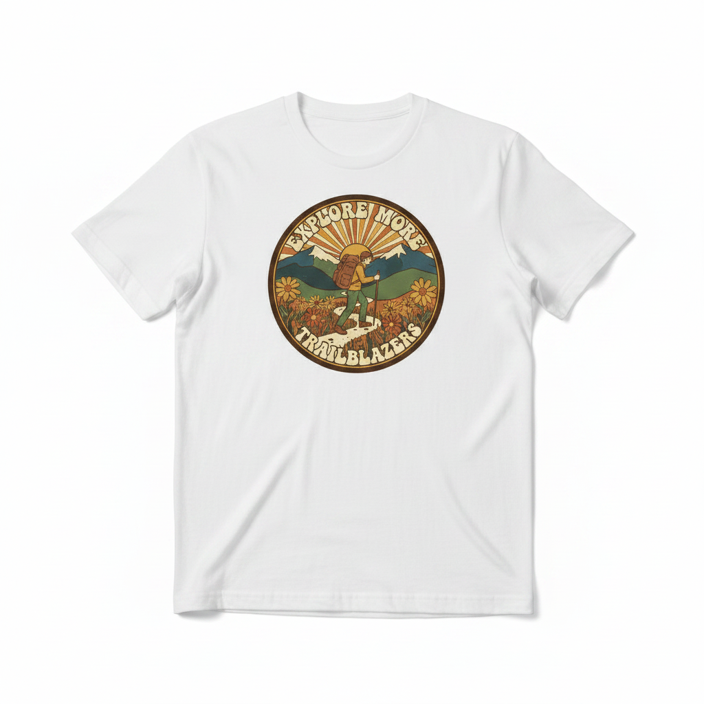 Retro Hiker Graphic Tee - White Background