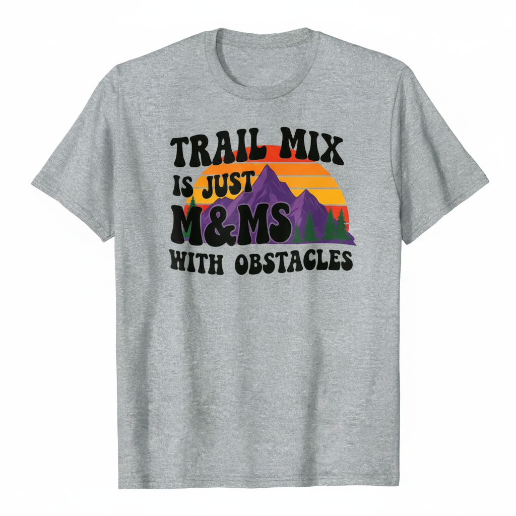 Trail Mix Grey Tee with Original Graphic